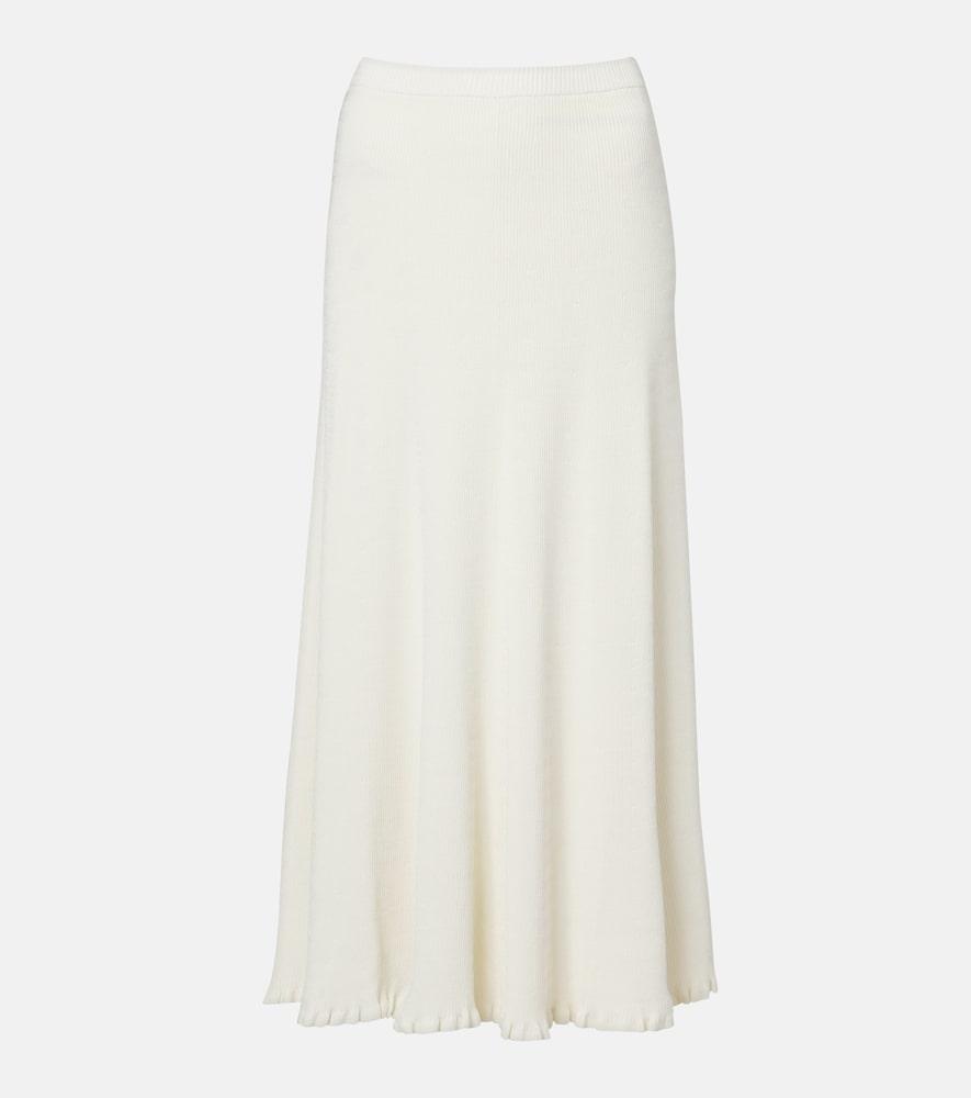 proenza schouler white label stina ribbed-knit midi skirt