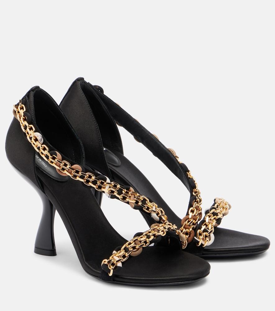 pucci chain-detail satin sandals