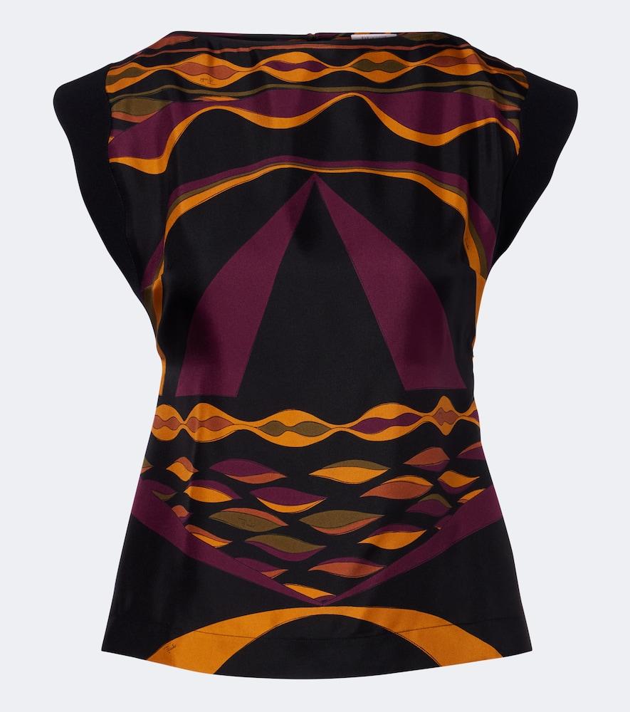 pucci dune silk twill top
