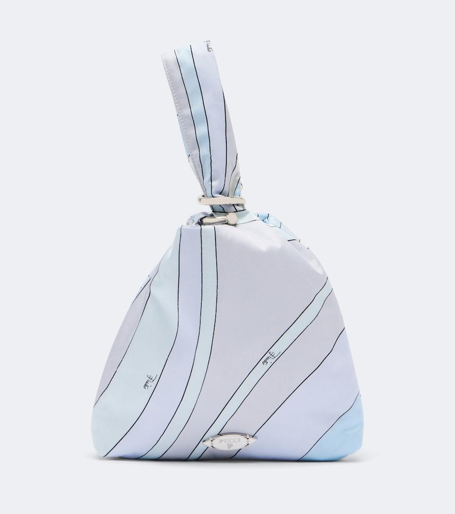 pucci emilio iride silk twill top-handle bag