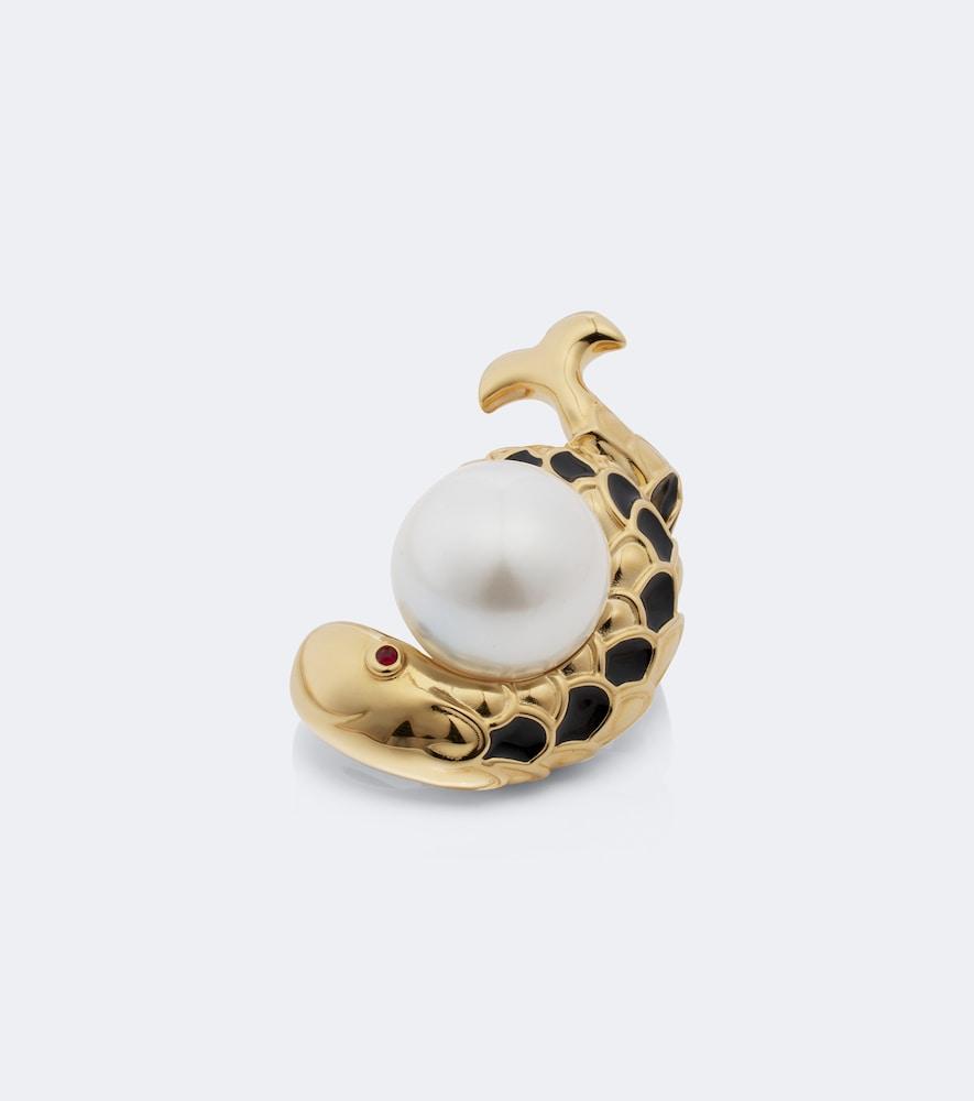 pucci fish embellished enamel ring