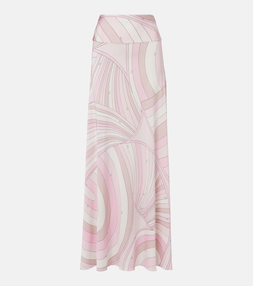 pucci iride satin jersey maxi skirt