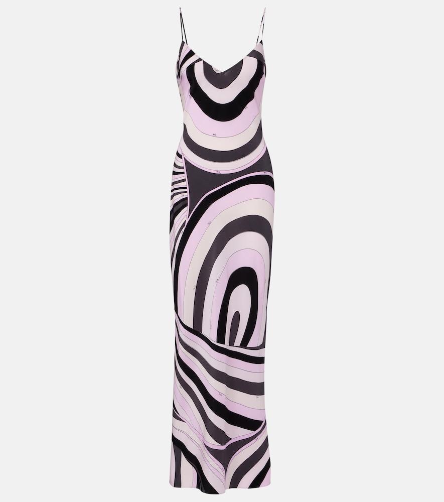 pucci iride silk crêpe de chine slip dress