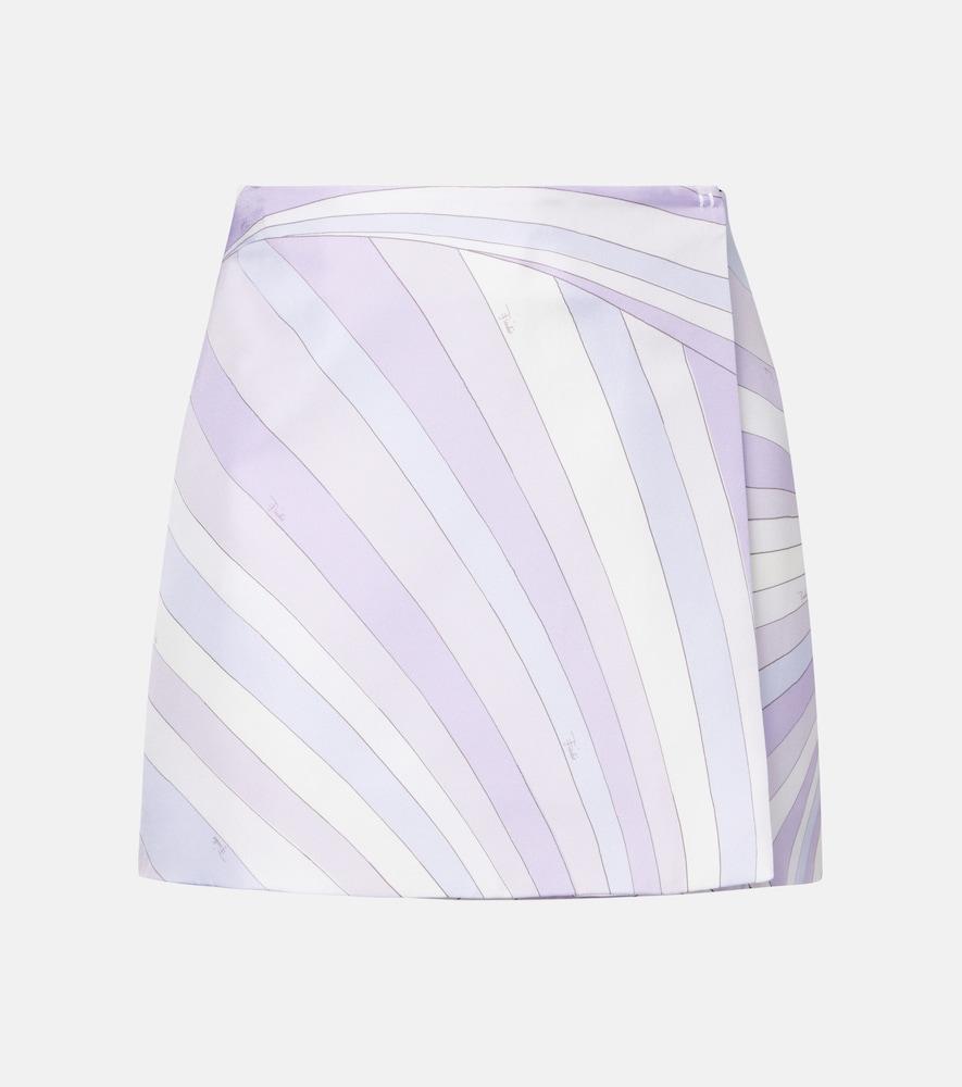 pucci iride silk satin wrap skirt