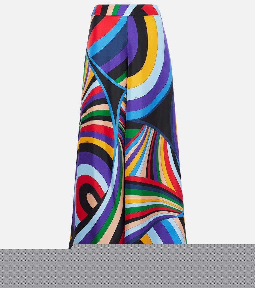 pucci iride silk twill wide-leg pants