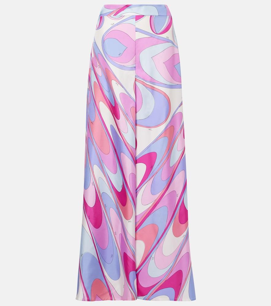 pucci iride silk twill wide-leg pants