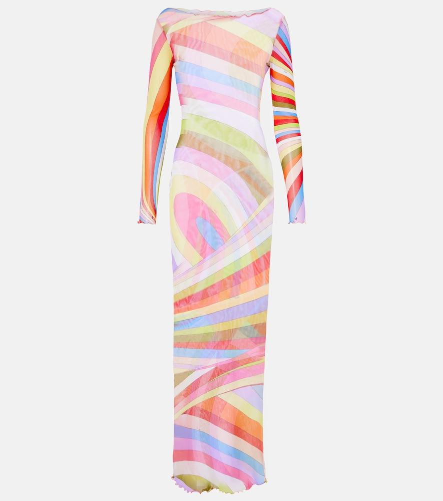 pucci iride tulle maxi dress