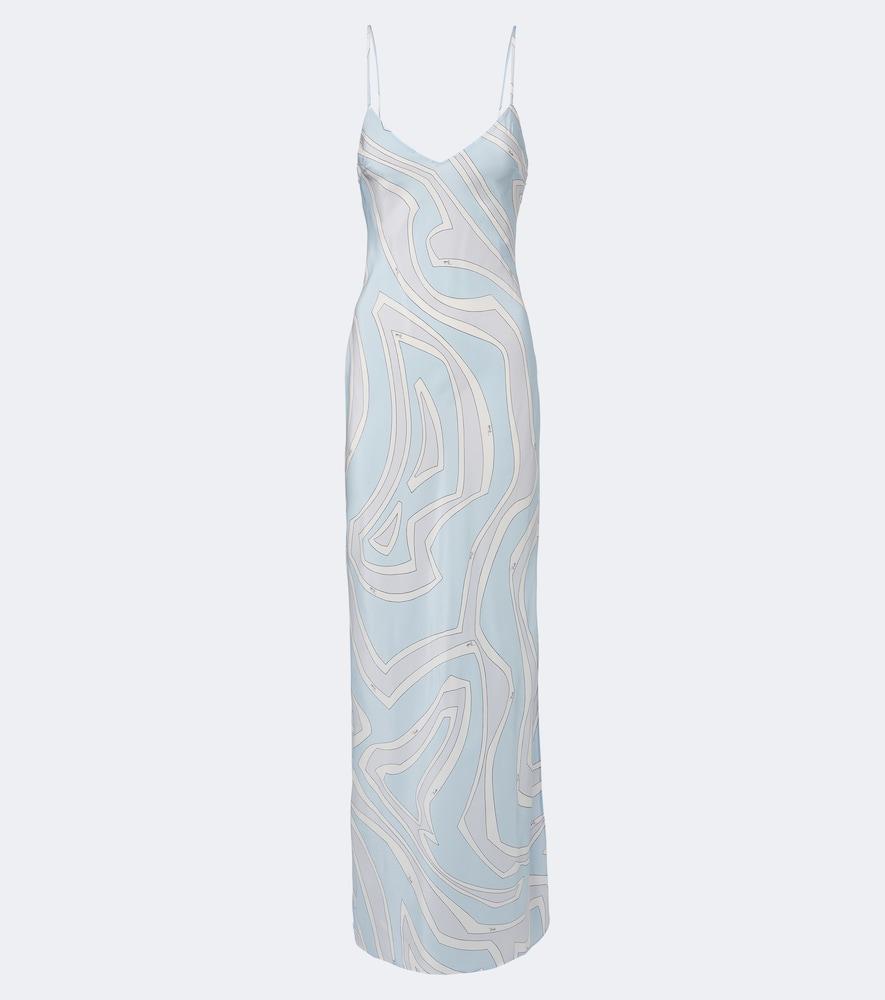 pucci labirinto silk crêpe de chine gown