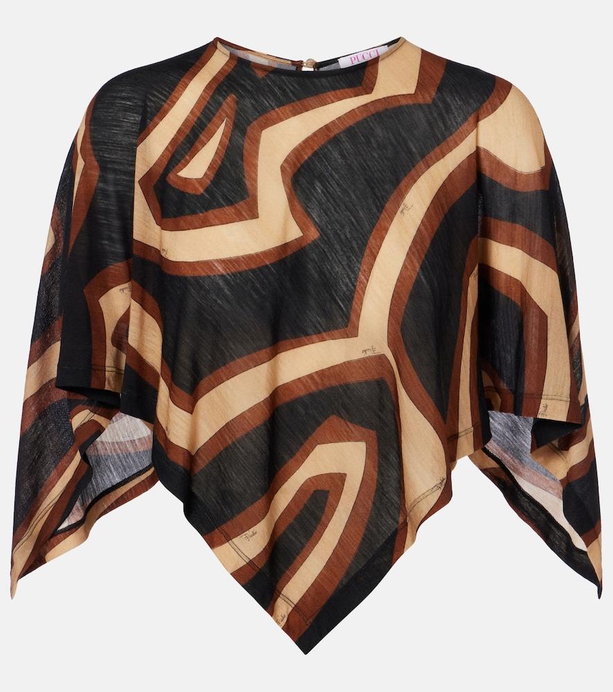 pucci labirinto wool-blend blouse