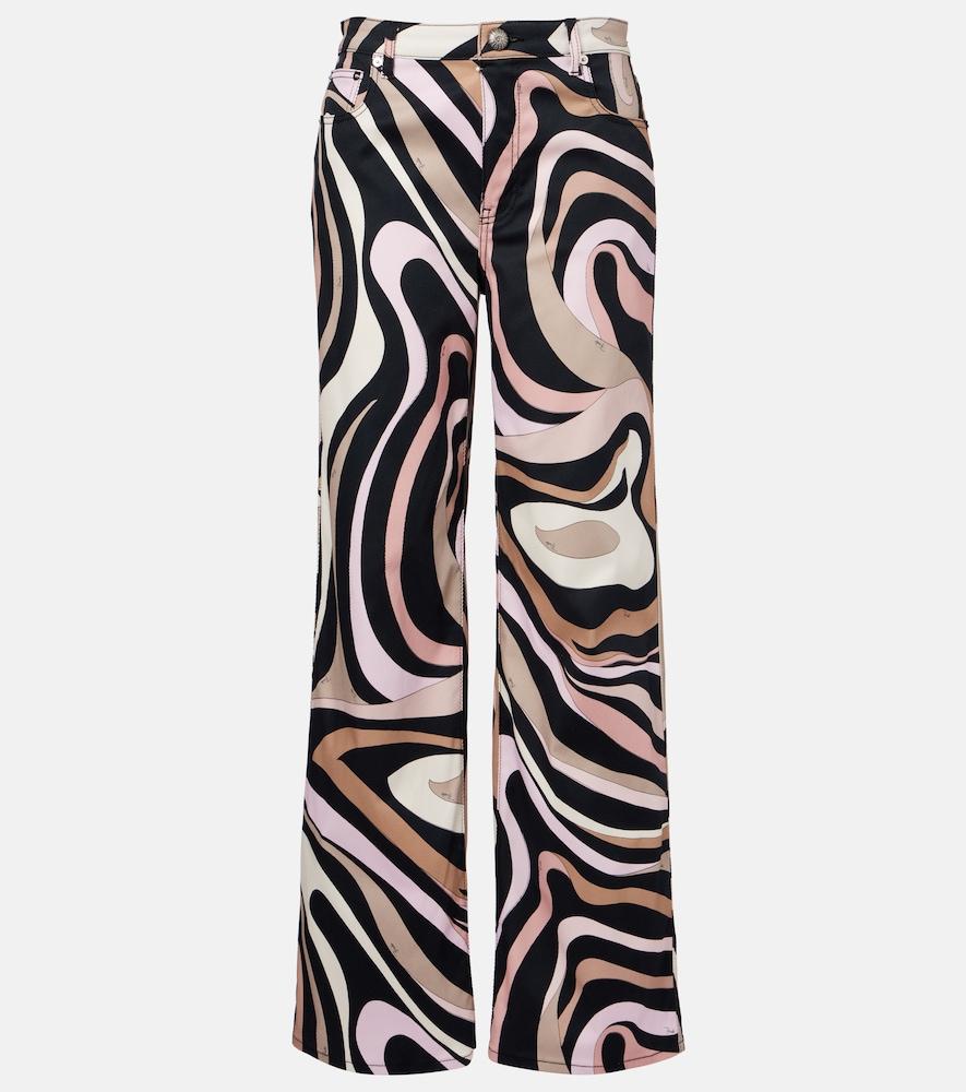 pucci marmo cotton-blend straight pants