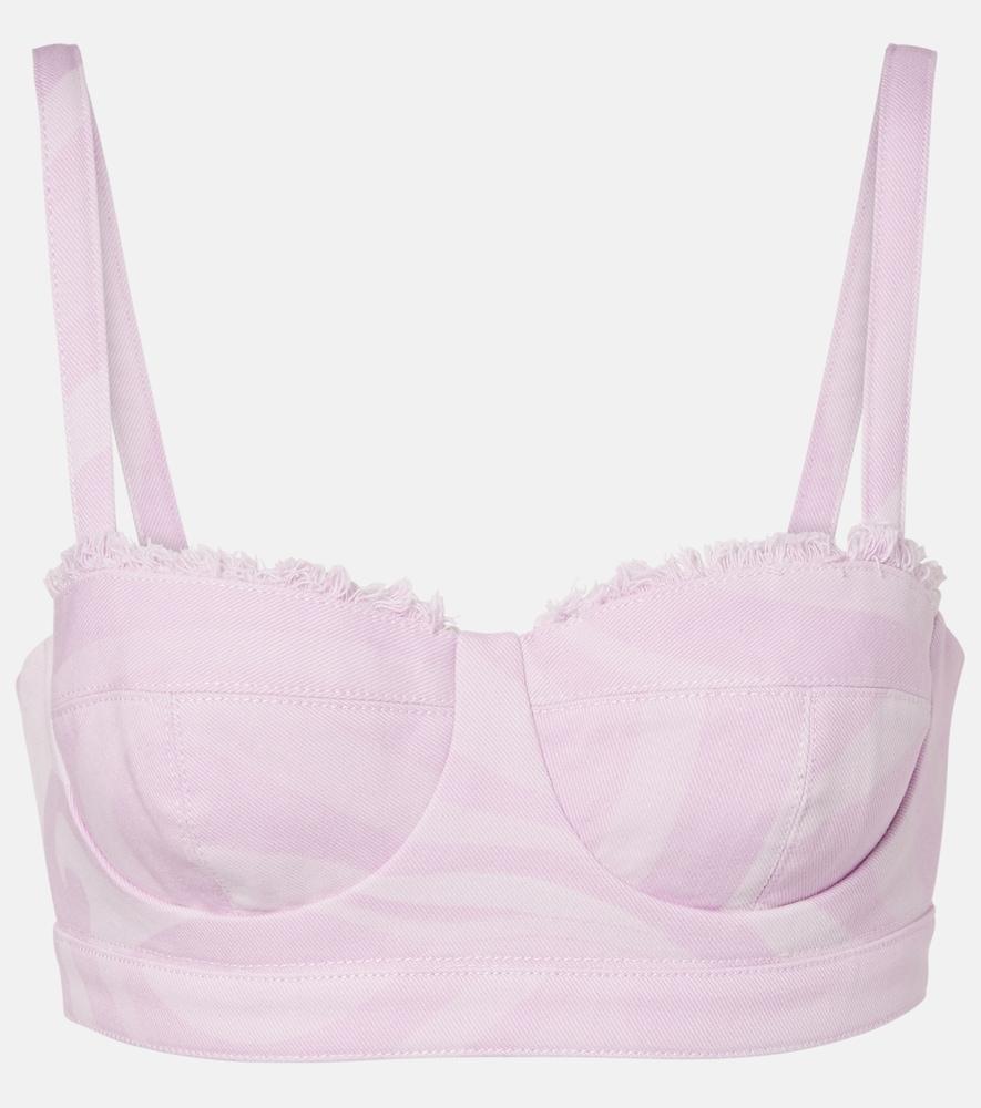 pucci marmo distressed denim bra top