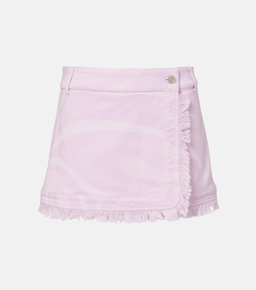 pucci marmo distressed denim miniskirt