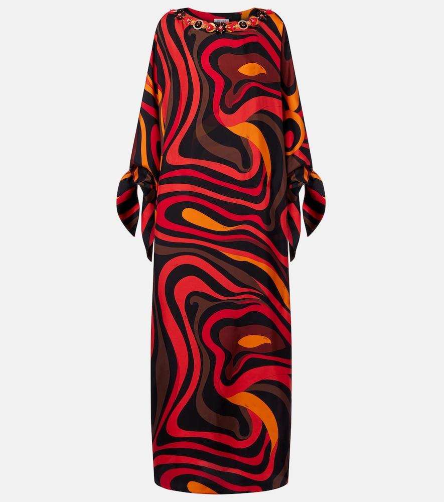 pucci marmo embellished silk twill kaftan
