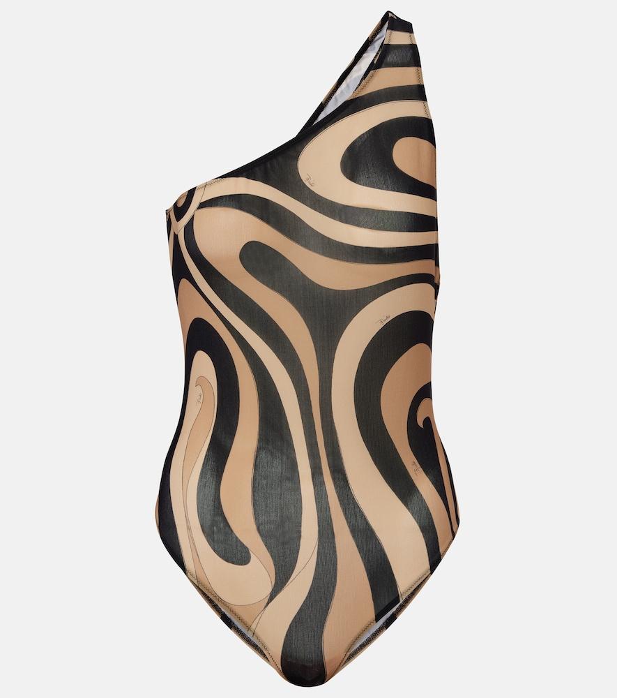 pucci marmo one-shoulder bodysuit