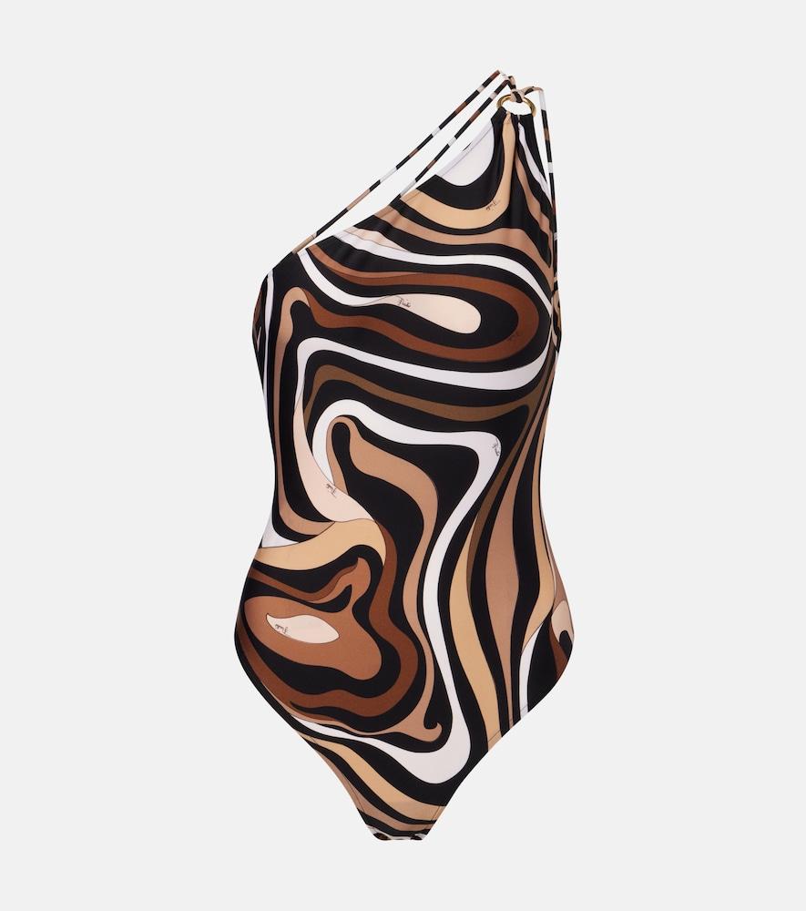 pucci marmo one-shoulder swimsuit