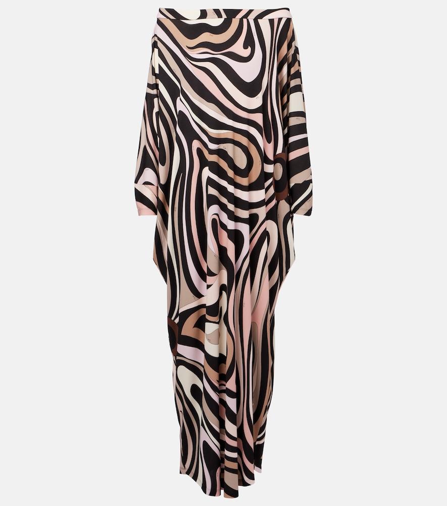 pucci marmo printed off-shoulder beach cover-up
