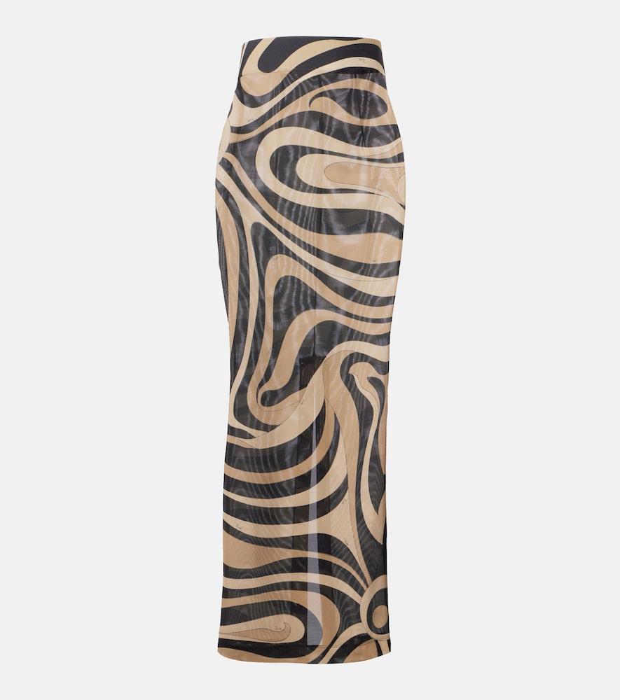 pucci marmo tulle maxi skirt