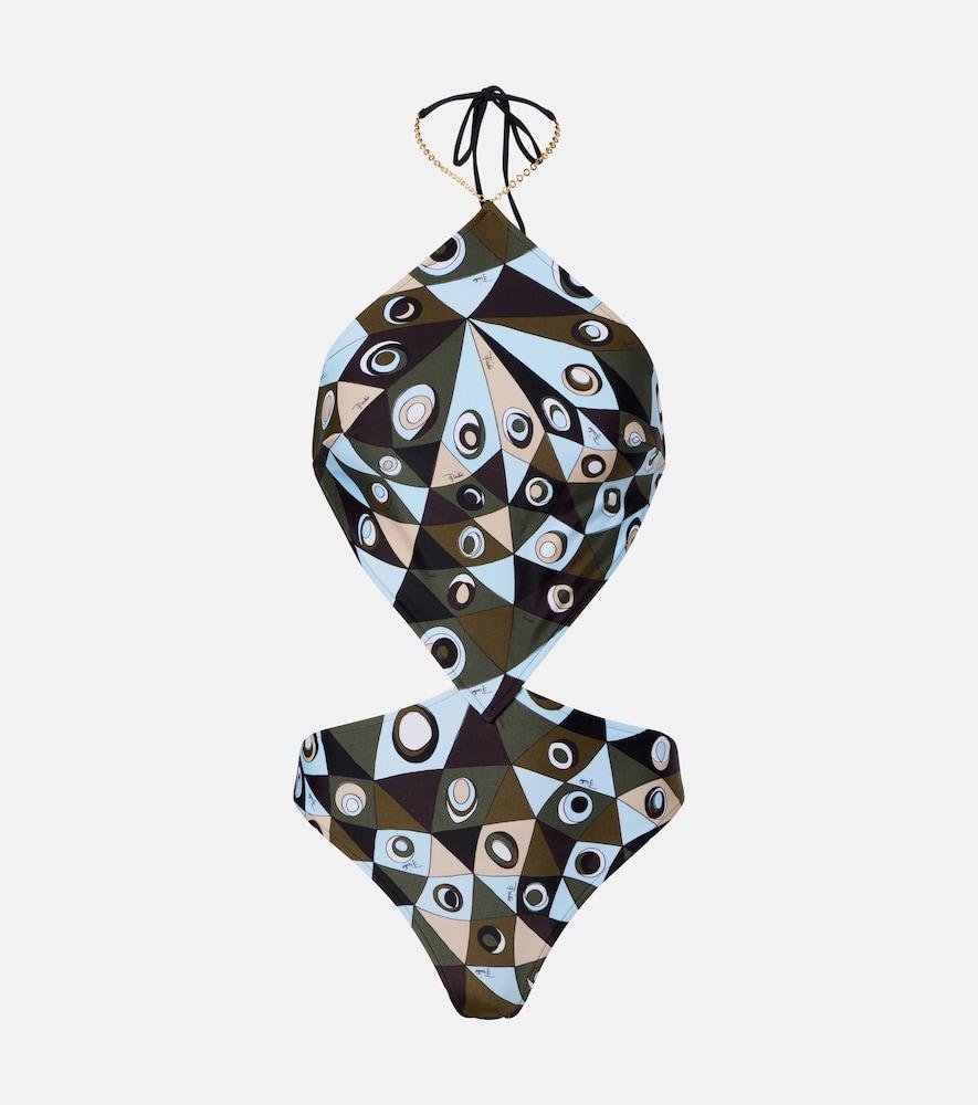 pucci occhi cutout halterneck swimsuit