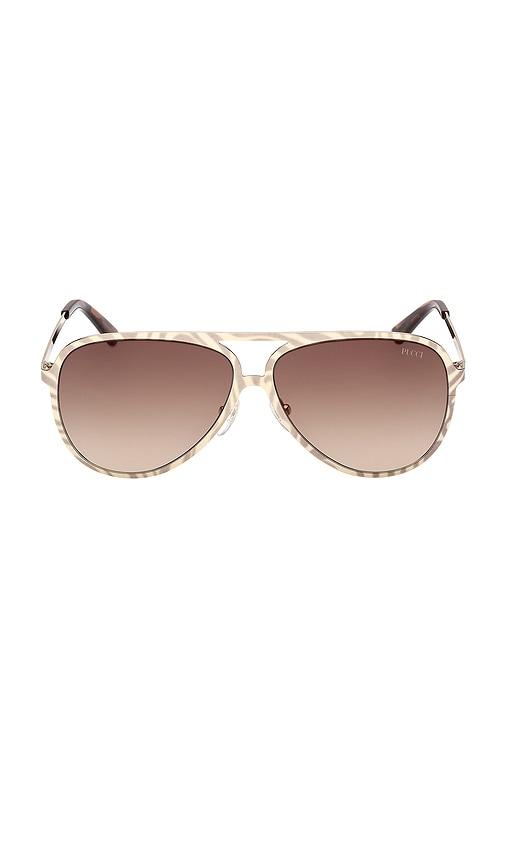 pucci pilot sunglasses in cream.