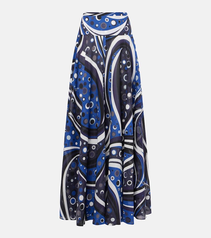 pucci printed cotton muslin maxi skirt