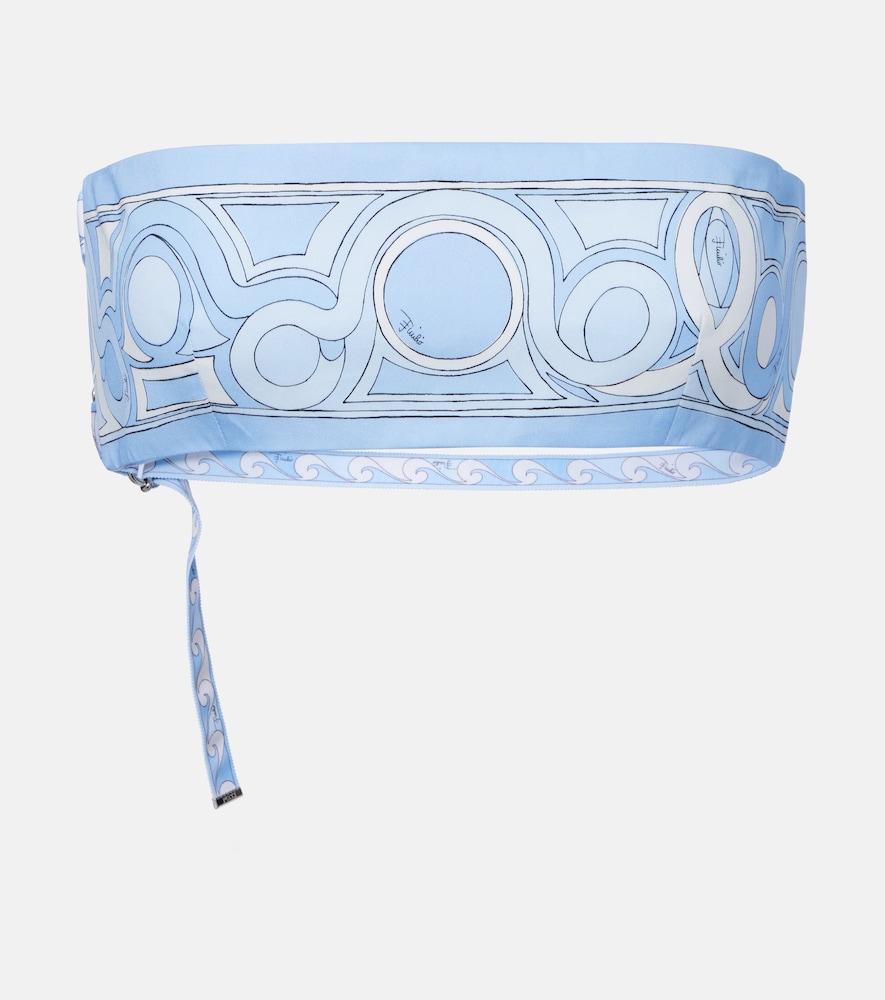 pucci printed cotton toile bandeau top