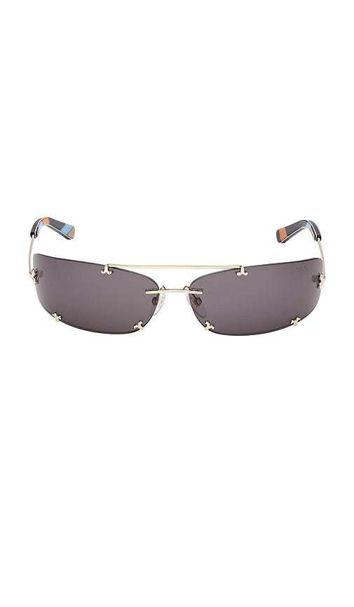 pucci rectangular sunglasses in grey.