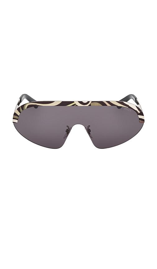 pucci shield sunglasses in grey.