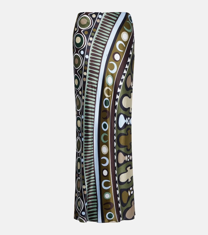 pucci soleil silk satin maxi skirt