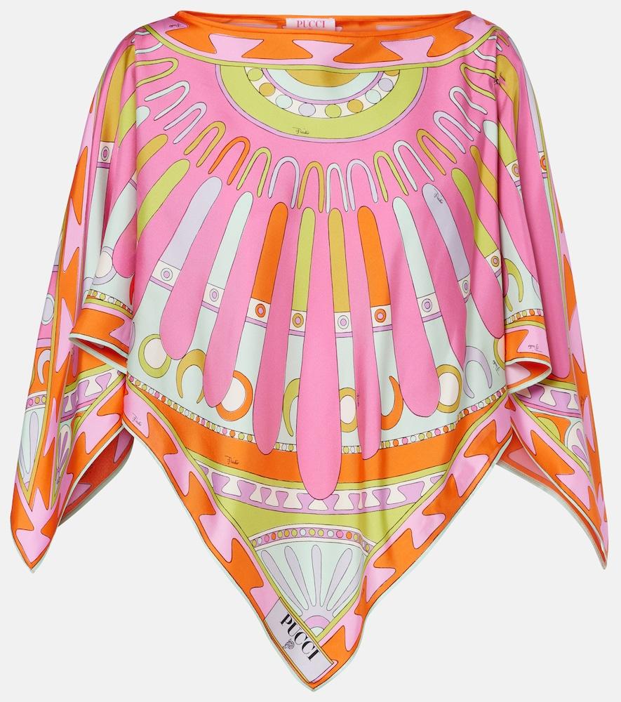 pucci soleil silk twill top