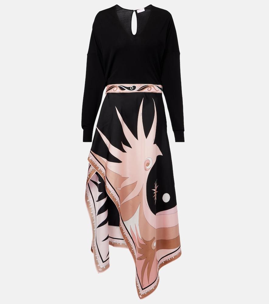 pucci stella knitted silk-blend midi dress