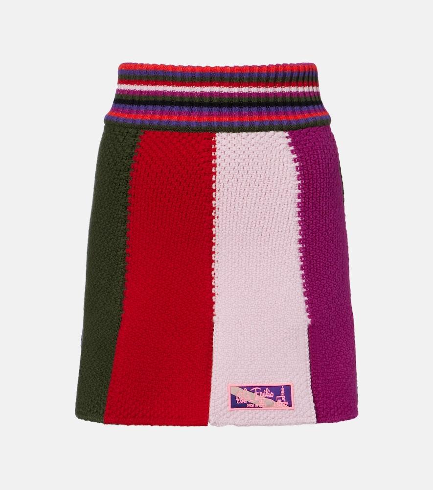 pucci striped wool-blend miniskirt