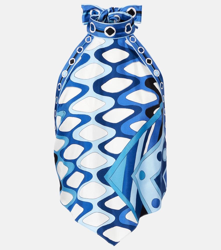 pucci vivara cropped silk top