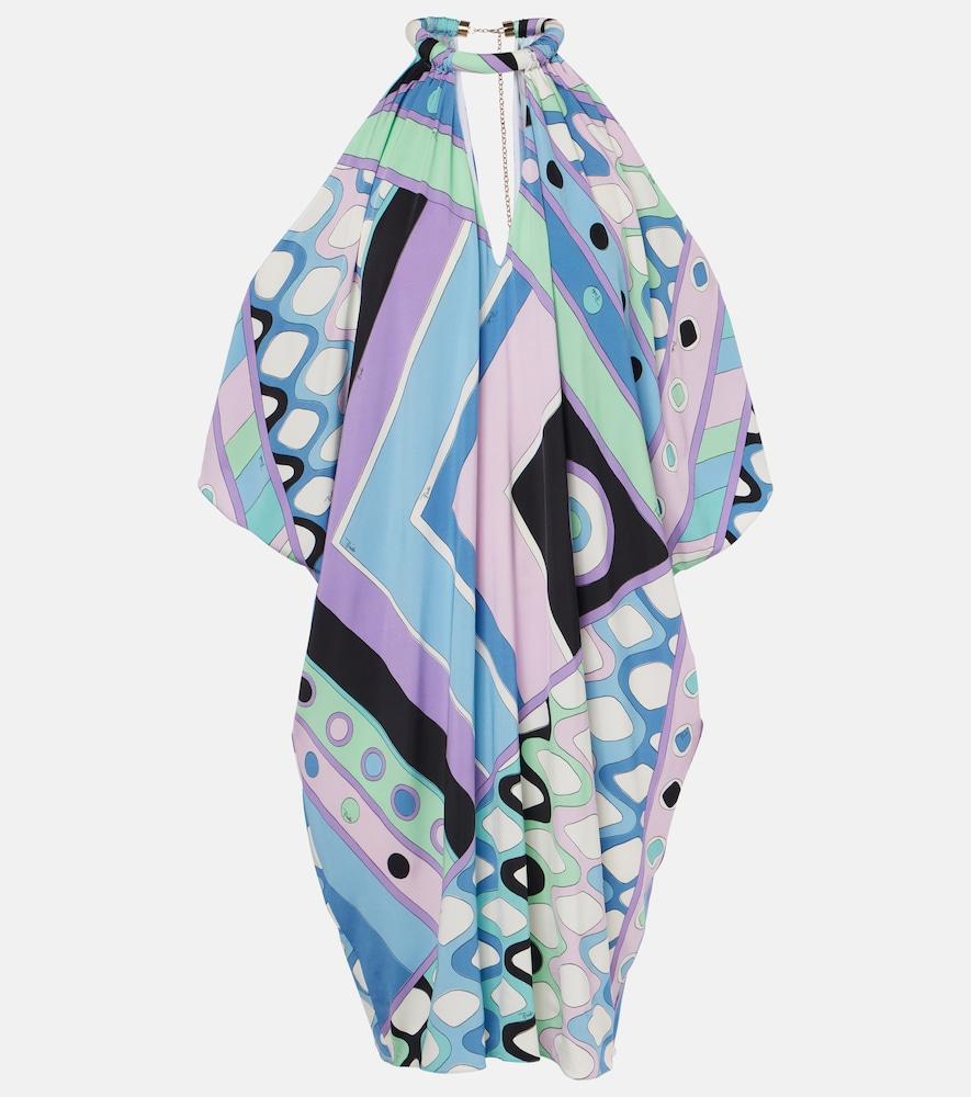 pucci vivara-print jersey satin kaftan