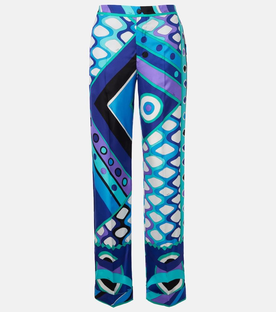 pucci vivara silk wide-leg pants