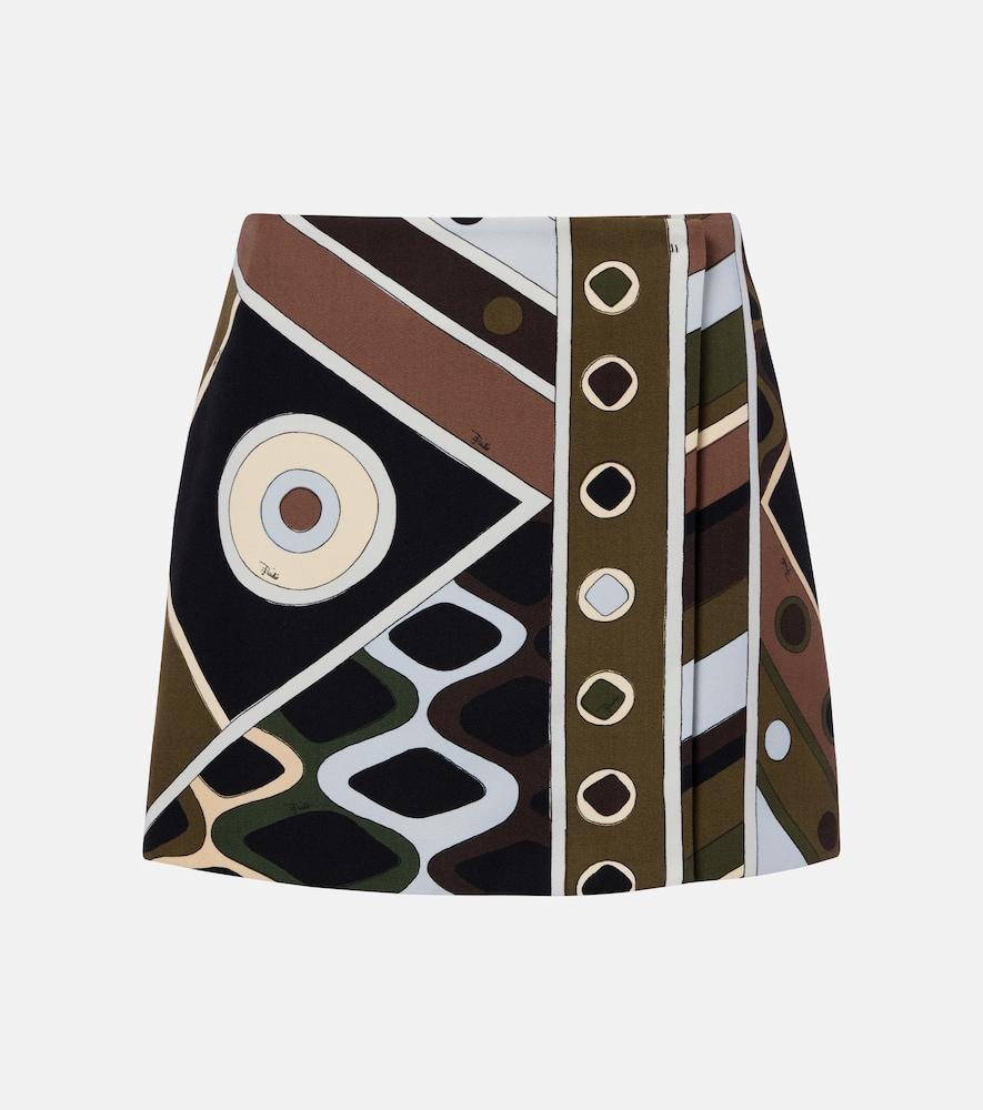 pucci vivara virgin wool canvas wrap skirt