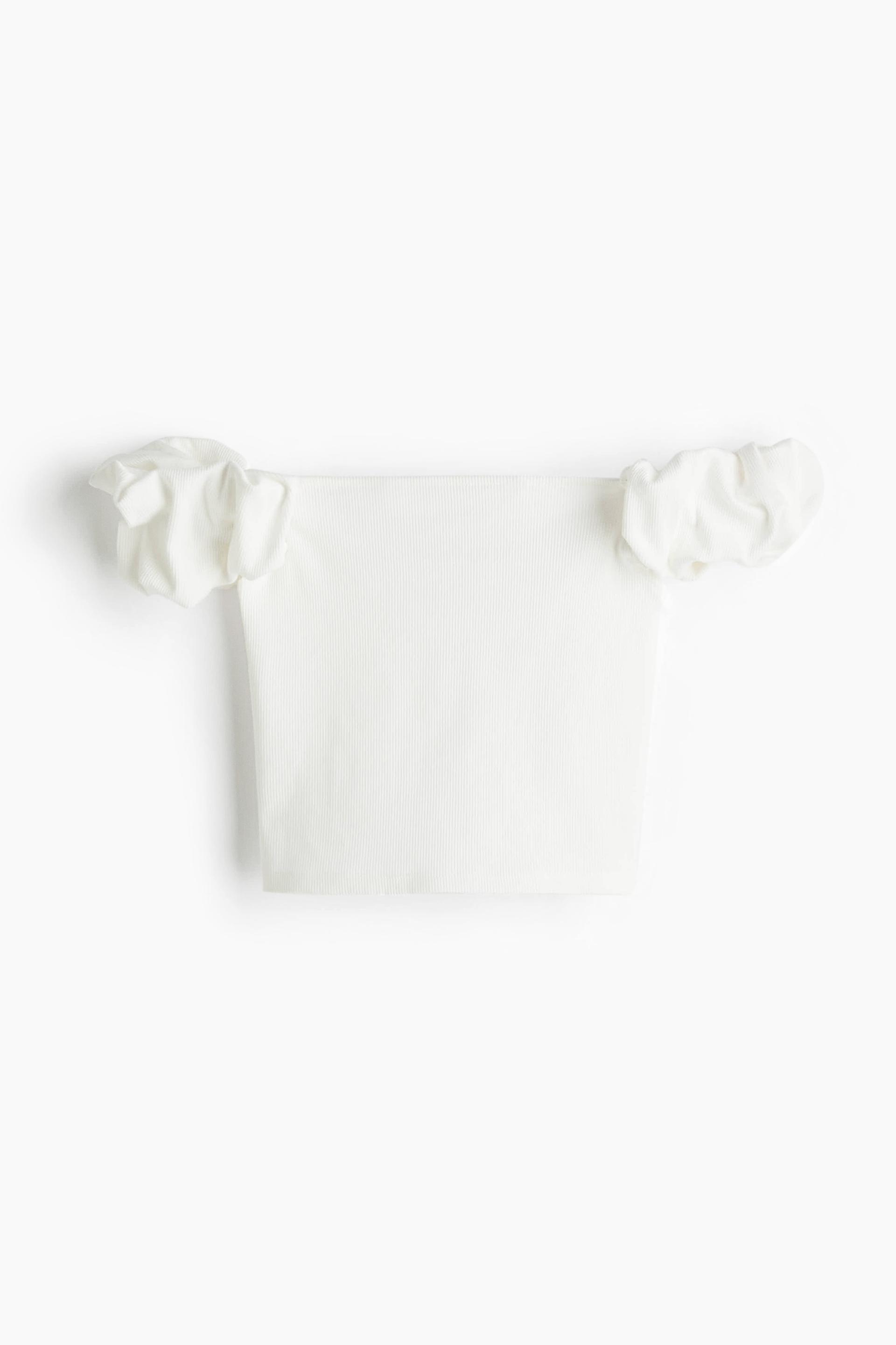 puff-sleeved off-the-shoulder top