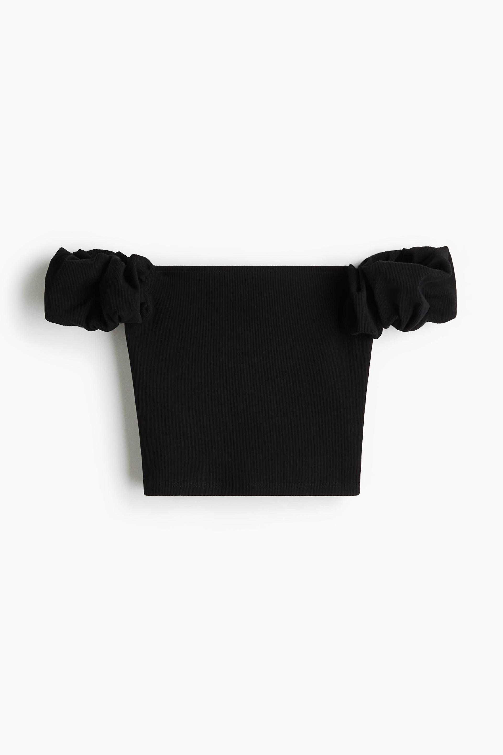 puff-sleeved off-the-shoulder top