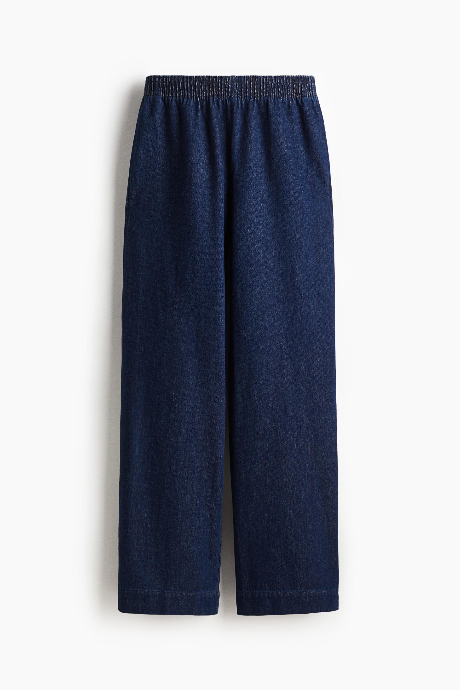 pull-on denim trousers