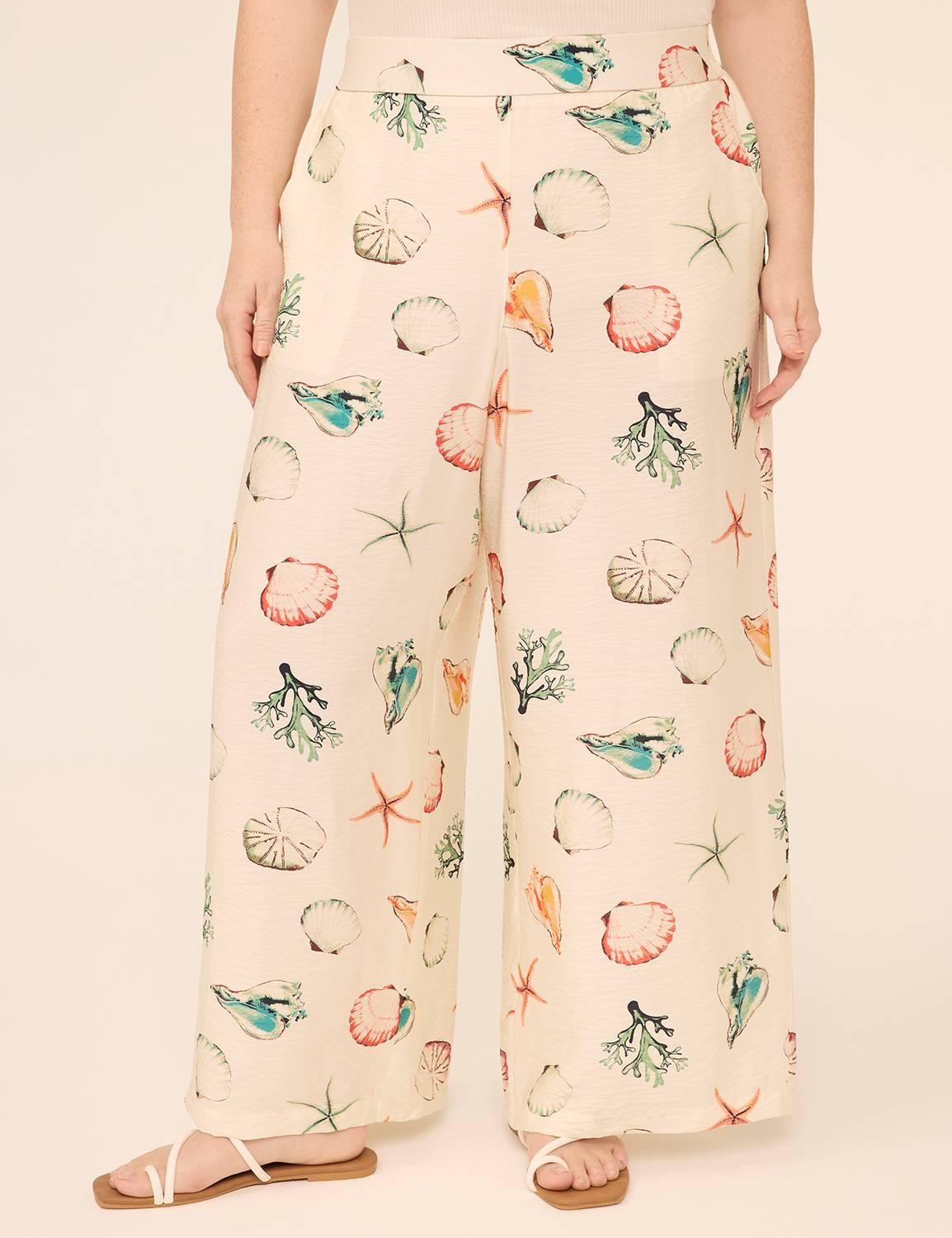 pull-on high-rise flowy wide leg pant