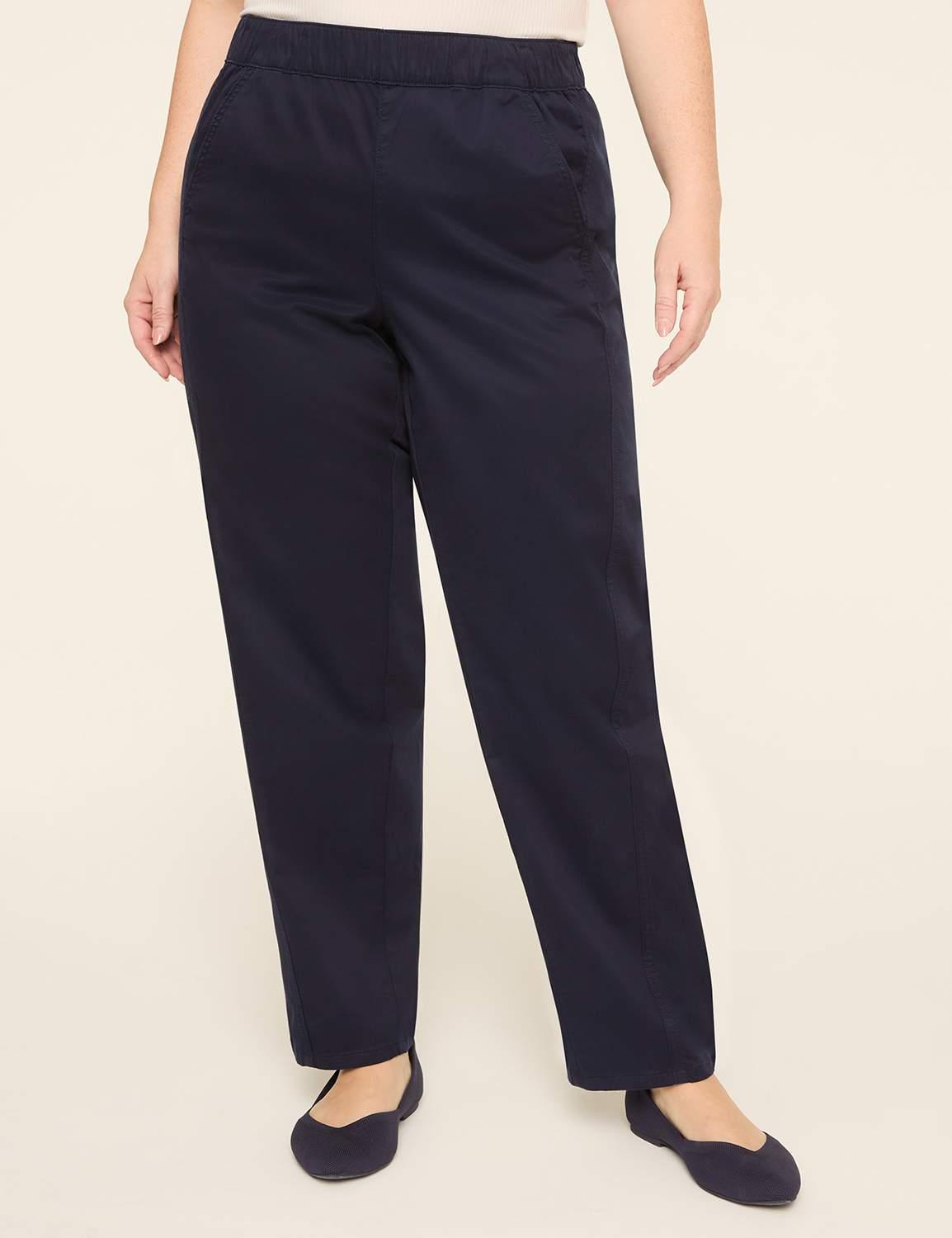 pull-on sateen chino ankle pant