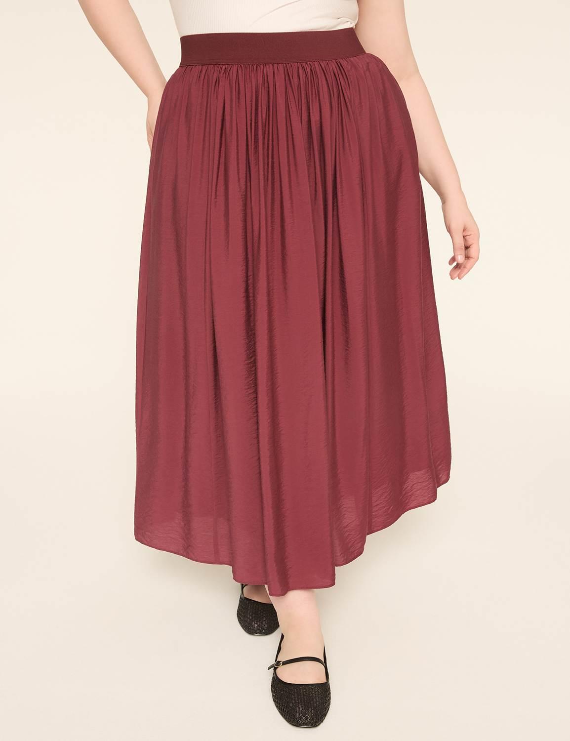 pull-on shirred maxi skirt