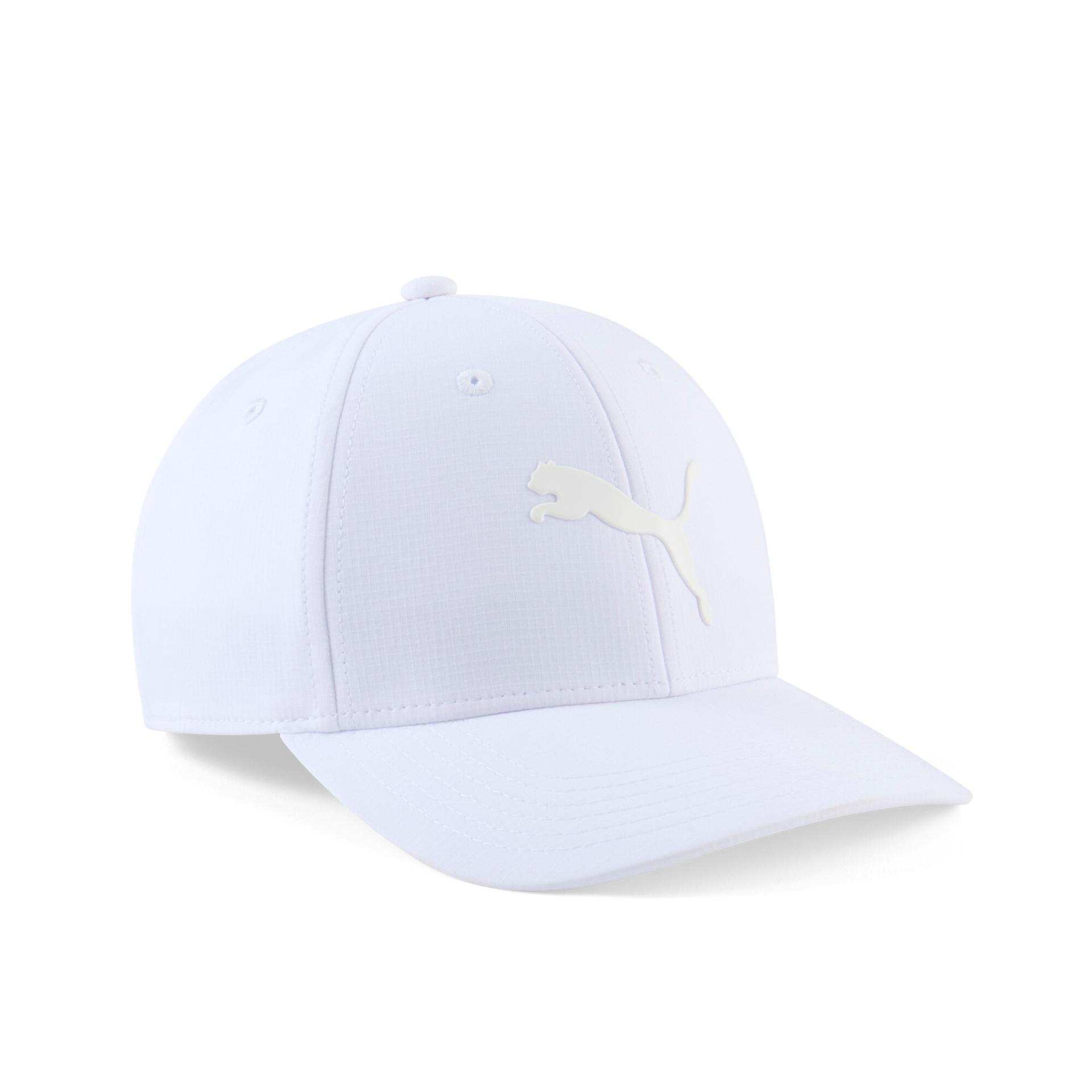 puma addison 2.0 stretch fit cap in white, size s/m