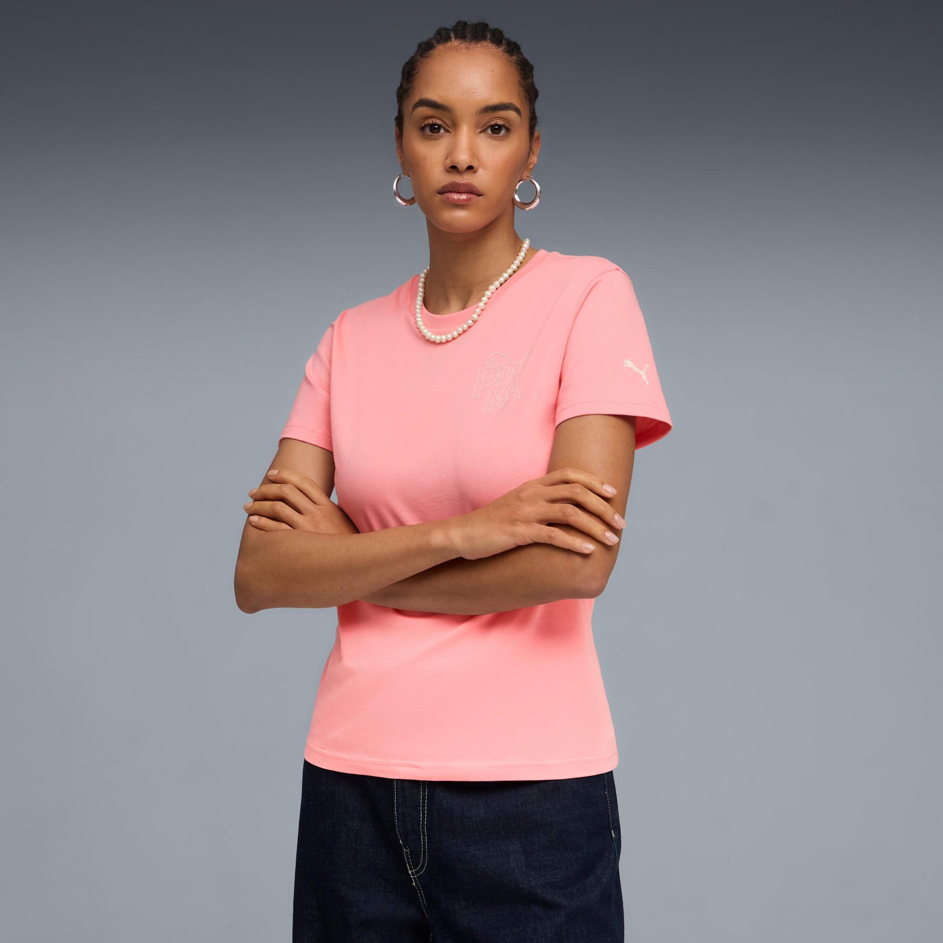 puma animated women's t-shirt in pink, size xl