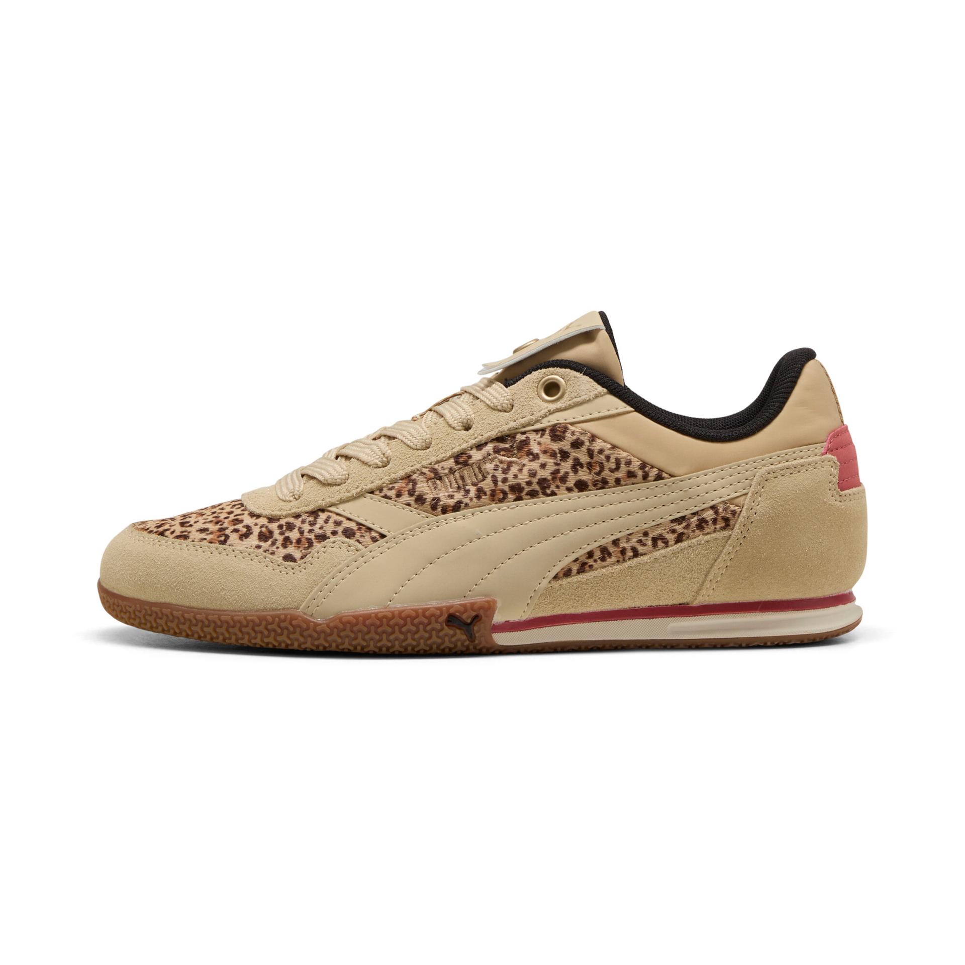 puma bella donna animal flair women's animal print sneakers in beige, size 5.5