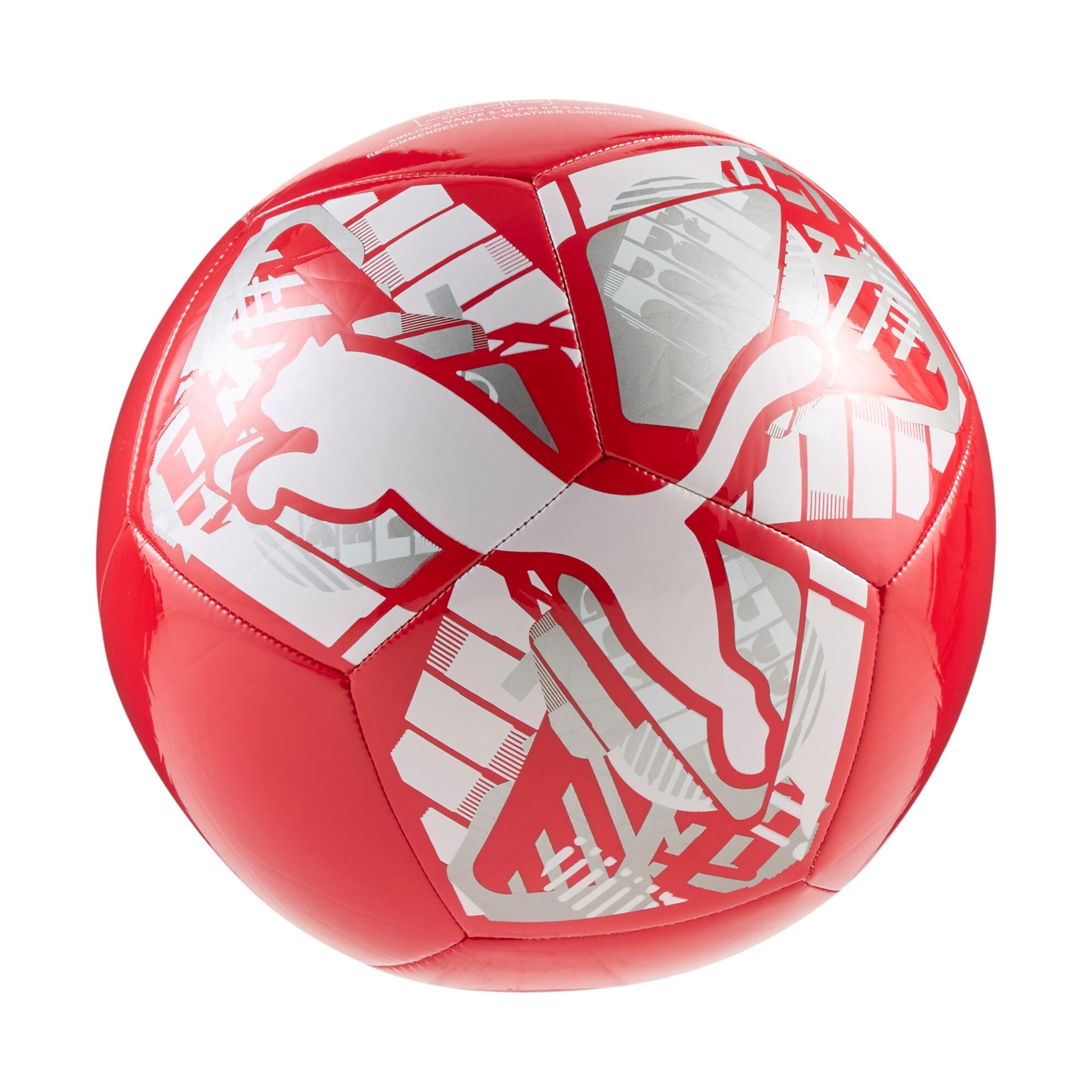 puma big cat soccer ball in red, size 5