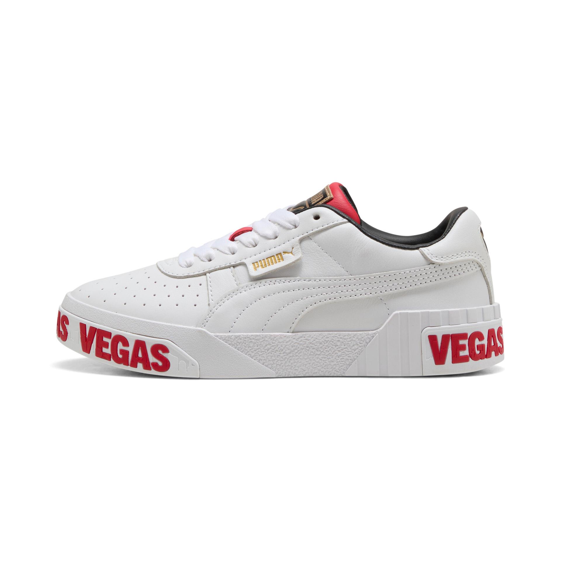 puma cali bold las vegas women's sneakers in white, size 5.5