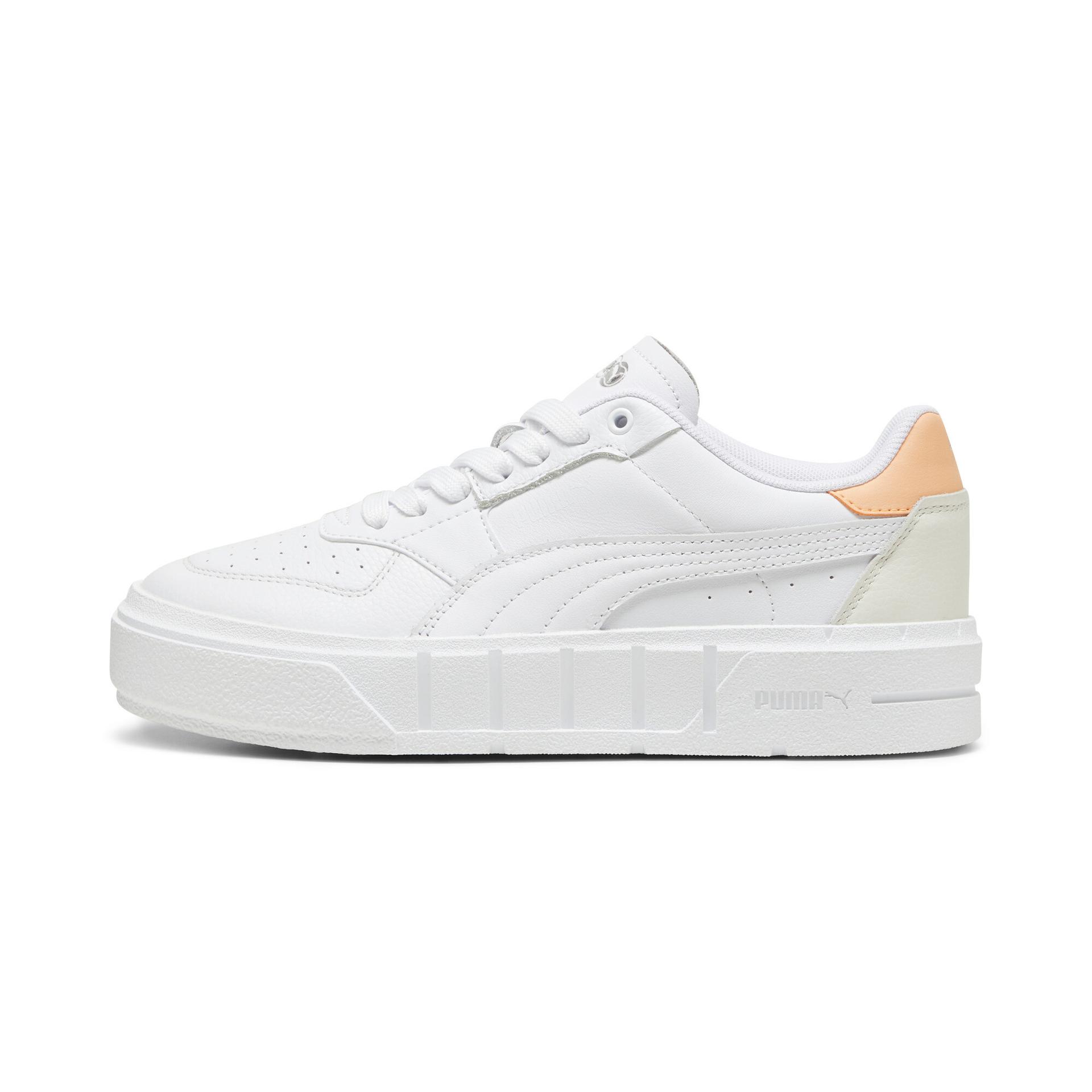 puma cali court leather women's sneakers in white, size 6.5