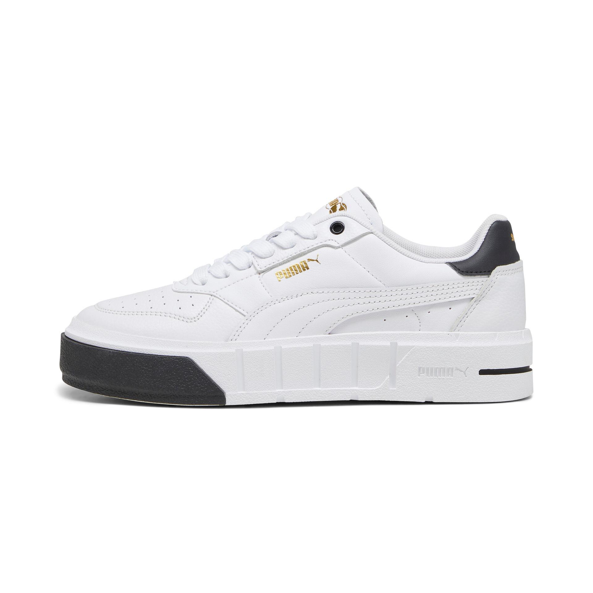 puma cali court leather women's sneakers in white, size 8