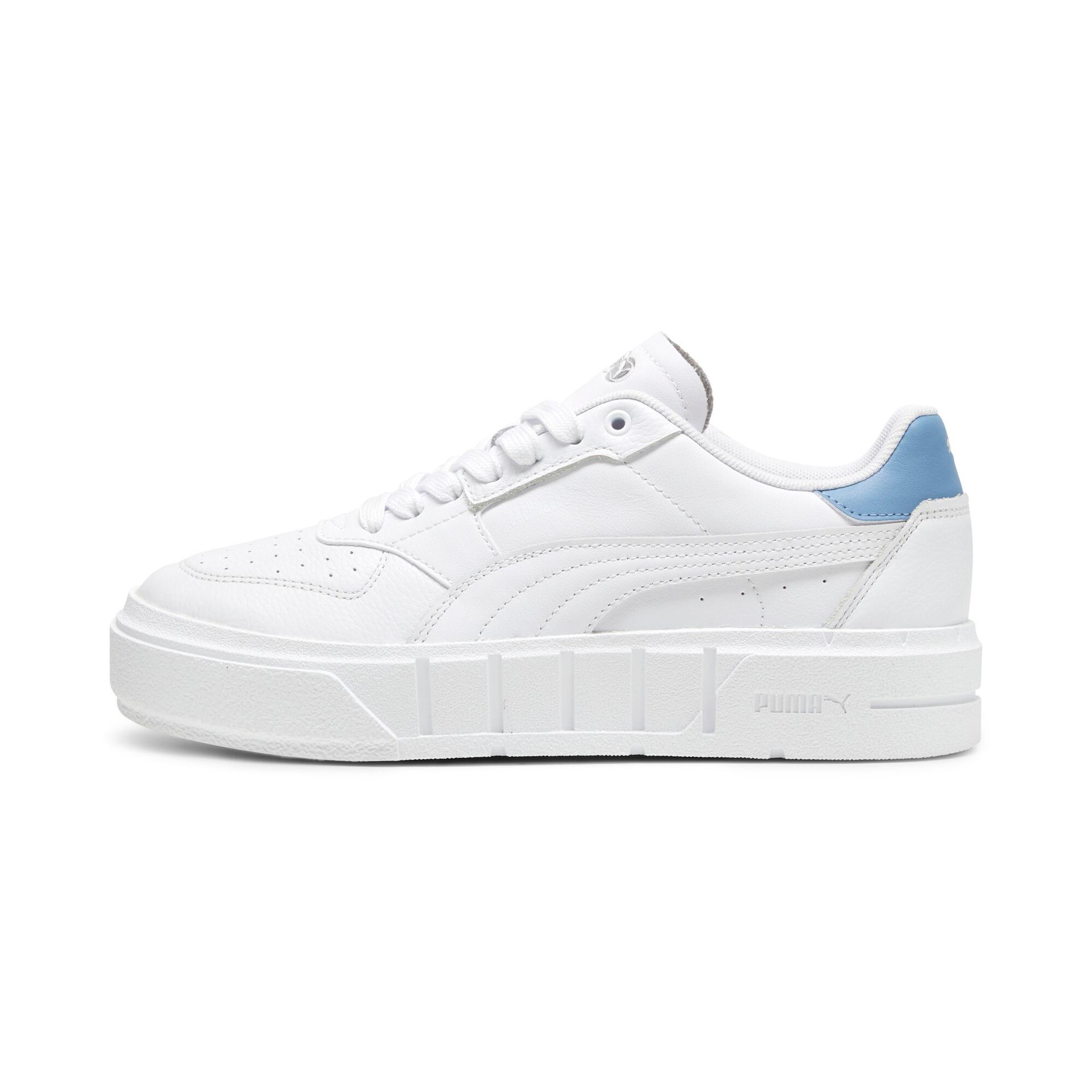 puma cali court leather women's sneakers in white, size 8