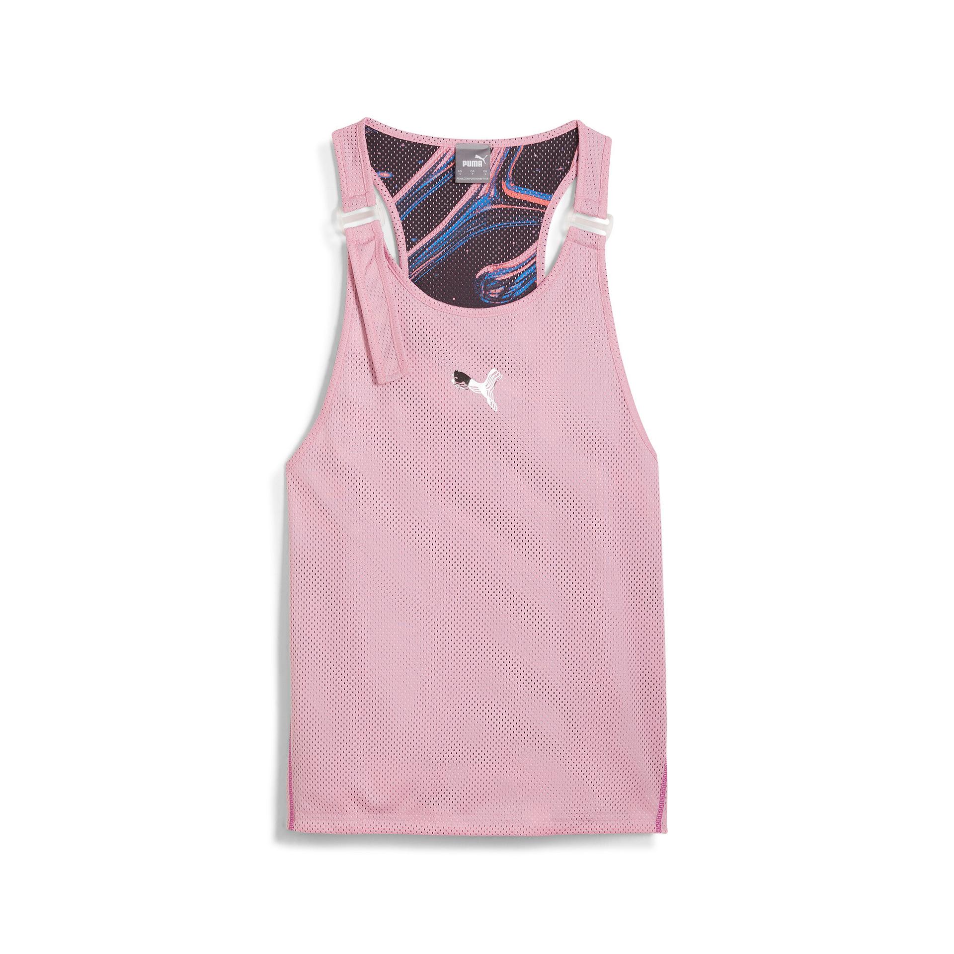 puma cherries are extra women's basketball top in pink, size m